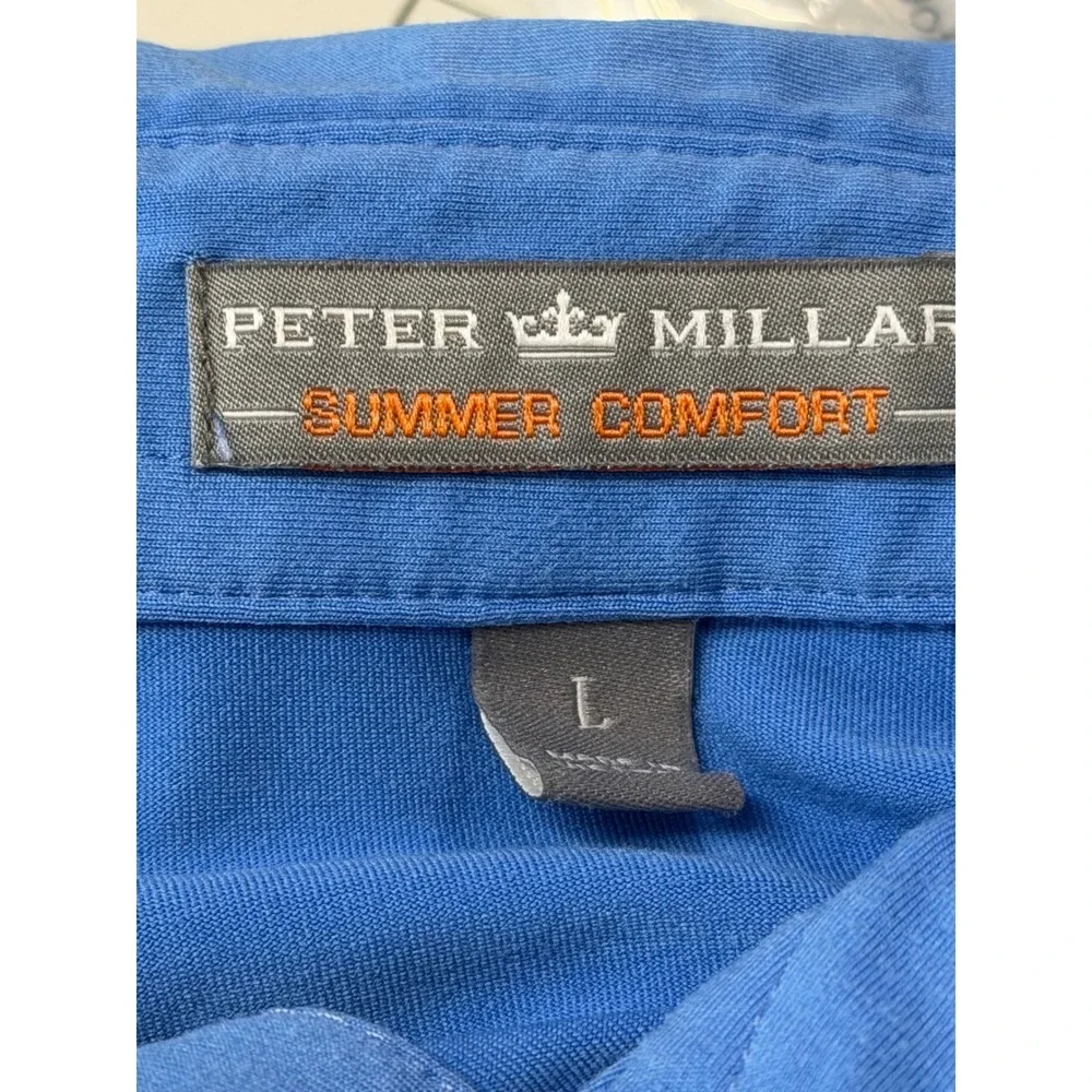 Peter Millar‎ Summer Comfort /New Canaan CC Loge Blue Golf Polo Men's Large (i9)